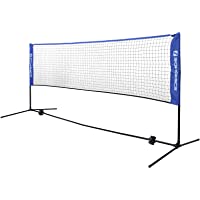 SONGMICS Red de Tenis Bádminton de Longitud- de Pie- Altura Ajustable Entre 107-155 cm
